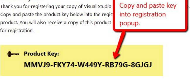 find visual studio license key